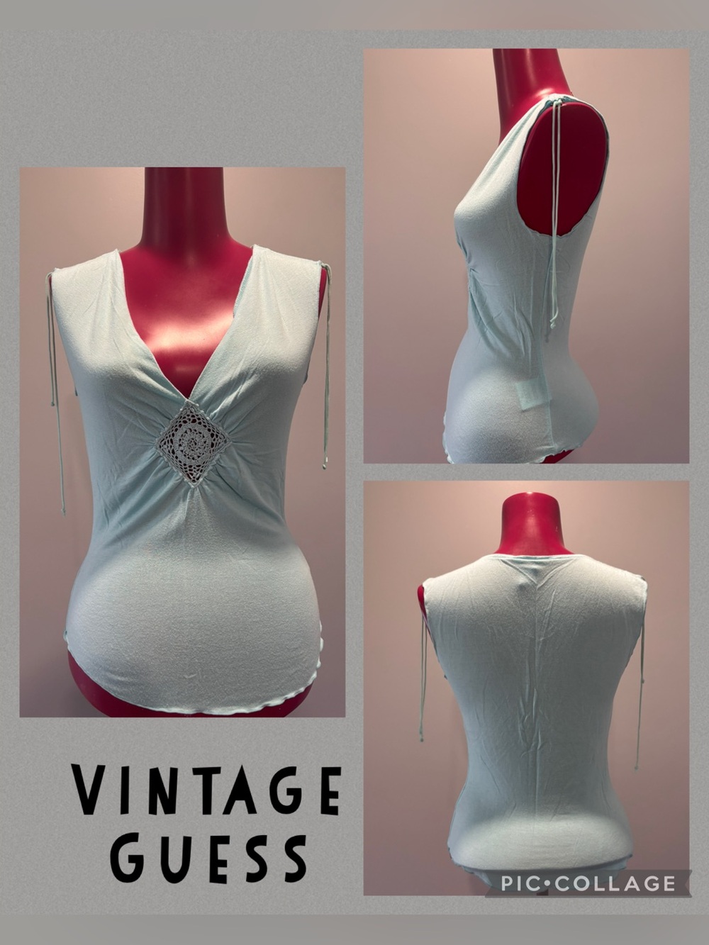 Guess vintage y2kLight Blue Women's top M
